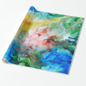 カラフルは銀河系の絵画を抽出します ラッピングペーパー (アンロールド)