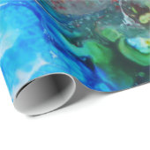 カラフルは銀河系の絵画を抽出します ラッピングペーパー (ロールコーナー)