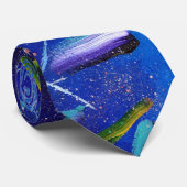 カラフルは青い手塗りの粋なBohoを抽出します ネクタイ (ロール)