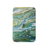 カラフルは青緑のターコイズの滝を抽出します バスマット (正面縦)