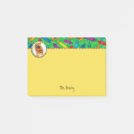 カラフルは4つx 3つをクレヨンで彩色します ポストイット