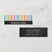カラフルは-メーキャップアーティスト-名刺を縞で飾ります スキニー名刺 (正面/裏面)