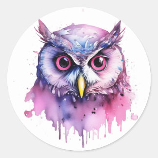 カラフルふくろう。 ラウンドシール