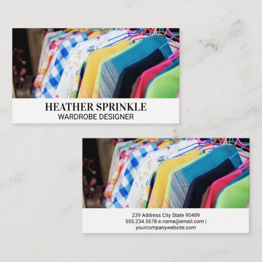 カラフルぶら下がった服 名刺 (正面/裏面)