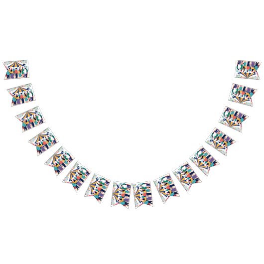 カラフルまじりの バンティングフラッグ (全)