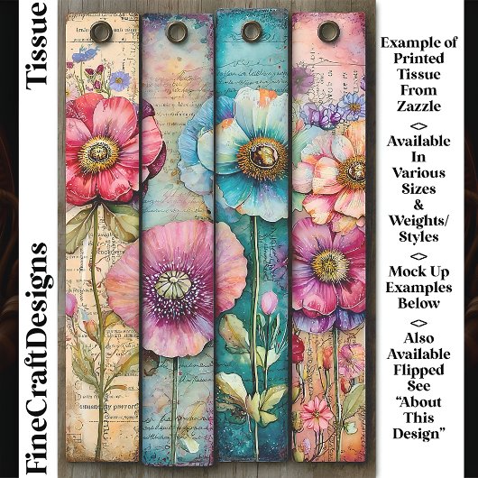 カラフルみすぼらしいシックなケシDL6Lデコペ 薄葉紙