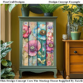 カラフルみすぼらしいシックなケシDL6Lデコペ 薄葉紙