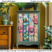 カラフルみすぼらしいシックなケシDL6Rデコペ 薄葉紙