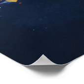 カラフルめい想仏の宇宙ウォールアート ポスター (角)