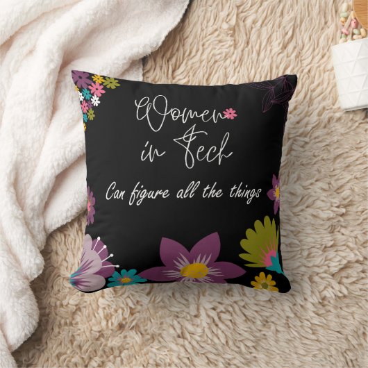 カラフルやる気を起こさせるフローラの女性はハイテク クッション (ブランケット)