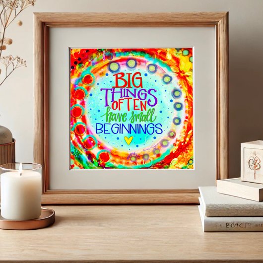 カラフルやる気を起こさせるモダン引用文 ポスター