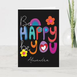 カラフルやる気を起こさせる幸せカスタム カード