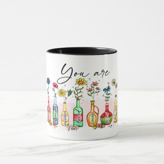 カラフルやる気を起こさせる引用文 マグカップ (中央)