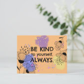 カラフルやる気を起こさせる芸術的引用文 ポストカード (スタンド正面)