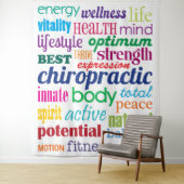 カラフルやる気を起こさせるWordコラージュカイロプラクティック タペストリー (インサイチュ)