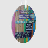 カラフルようこそ島の看板Carribean オーナメント (正面)