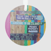 カラフルようこそ島の看板Carribean オーナメント (裏面)