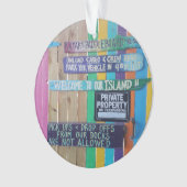 カラフルようこそ島の看板Carribean オーナメント (正面)