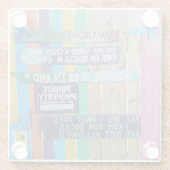 カラフルようこそ島の看板Carribean ガラスコースター (裏面)