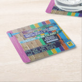 カラフルようこそ島の看板Carribean スクエアペーパーコースター (アングル)