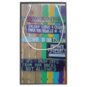 カラフルようこそ島の看板Carribean スモールペーパーバッグ (裏面)