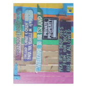 カラフルようこそ島の看板Carribean テーブルクロス (正面)