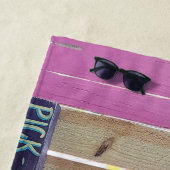 カラフルようこそ島の看板Carribean ビーチタオル (インサイチュ)