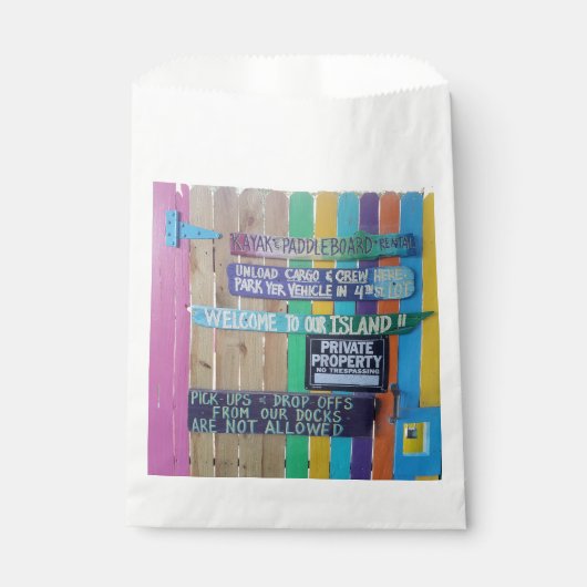 カラフルようこそ島の看板Carribean フェイバーバッグ (正面)
