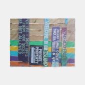 カラフルようこそ島の看板Carribean フリースブランケット (正面(横))