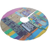 カラフルようこそ島の看板Carribean ブラッシュドポリエステルツリースカート (アングル)