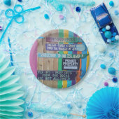 カラフルようこそ島の看板Carribean ペーパープレート (パーティー)