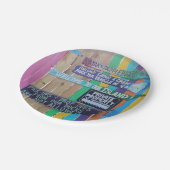 カラフルようこそ島の看板Carribean ペーパープレート (アングル)