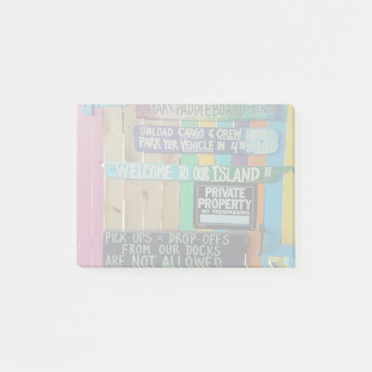 カラフルようこそ島の看板Carribean ポストイット (正面)