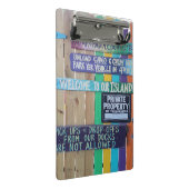 カラフルようこそ島の看板Carribean ミニクリップボード (アングル)