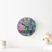 カラフルようこそ島の看板Carribean ラウンド壁時計 (ホーム)