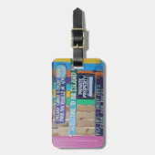 カラフルようこそ島の看板Carribean ラゲッジタグ (正面縦)