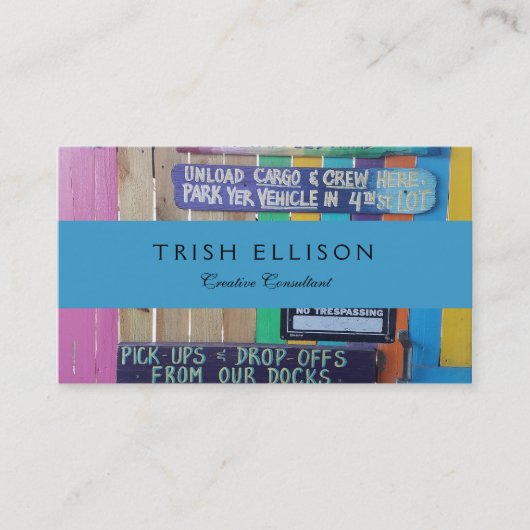 カラフルようこそ島の看板Carribean 名刺 (正面)