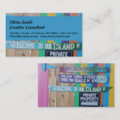 カラフルようこそ島の看板Carribean 名刺 (正面/裏面)