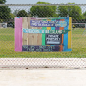 カラフルようこそ島の看板Carribean 横断幕 (インサイチュ)