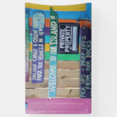 カラフルようこそ島の看板Carribean 横断幕 (縦)