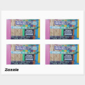 カラフルようこそ島の看板Carribean 長方形シール (シート)