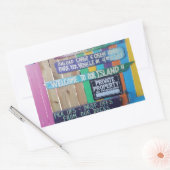 カラフルようこそ島の看板Carribean 長方形シール (封筒)