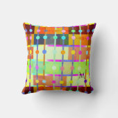 カラフルよくはしゃぐモダン抽象芸術デザイン クッション (裏面)