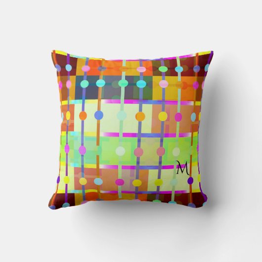 カラフルよくはしゃぐモダン抽象芸術デザイン クッション (裏面)