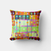 カラフルよくはしゃぐモダン抽象芸術デザイン クッション (正面)
