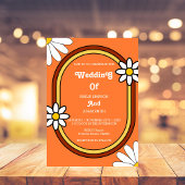 カラフルよくはしゃぐレトロヴィンテージ70結婚s 招待状