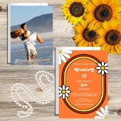 カラフルよくはしゃぐレトロヴィンテージ70結婚s 招待状