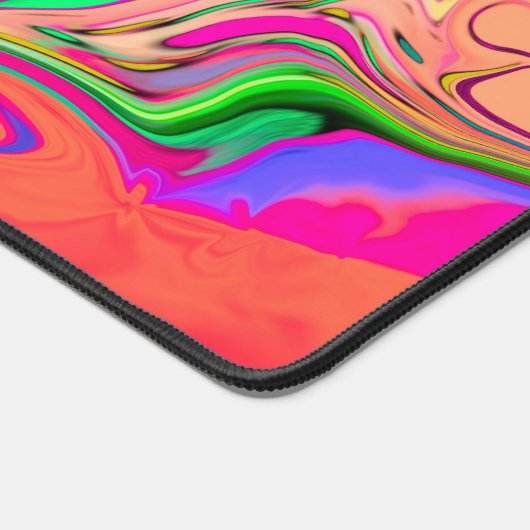カラフルよくはしゃぐ熱狂する抽象芸術大理石デザイン名 デスクマット (コーナー)