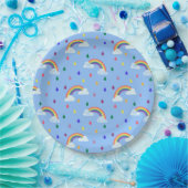 カラフルよくはしゃぐ虹 ペーパープレート (パーティー)