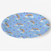 カラフルよくはしゃぐ虹 ペーパープレート (アングル)